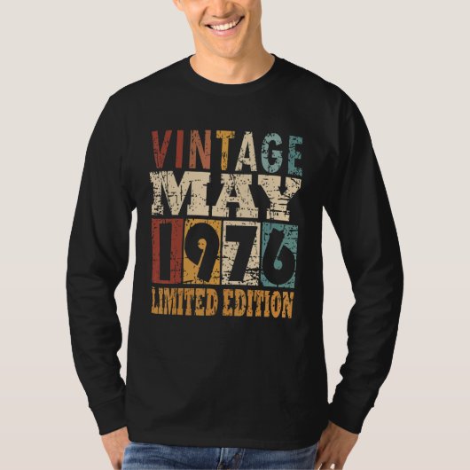 T-shirt 1976 Année De Naissance En Mai Dit (Devant)