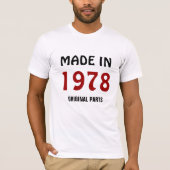 T-shirt 1978, Fabriqué en 1978, Pièces originales (Devant)