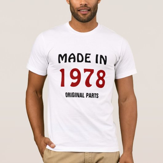 T-shirt 1978, Fabriqué en 1978, Pièces originales (Devant)