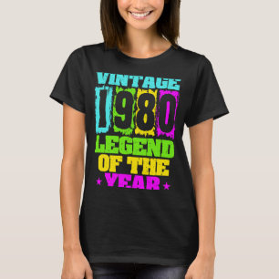 T-shirt 1980 Anniversaire Vintage 1980 & Né En 1980 Fabriq