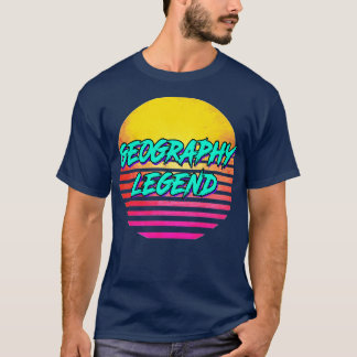 T-shirt 1980 Retro Géographie Cadeau