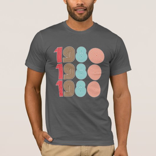 T-shirt 1980s Cool Retro Typography Repeat Script (Devant)