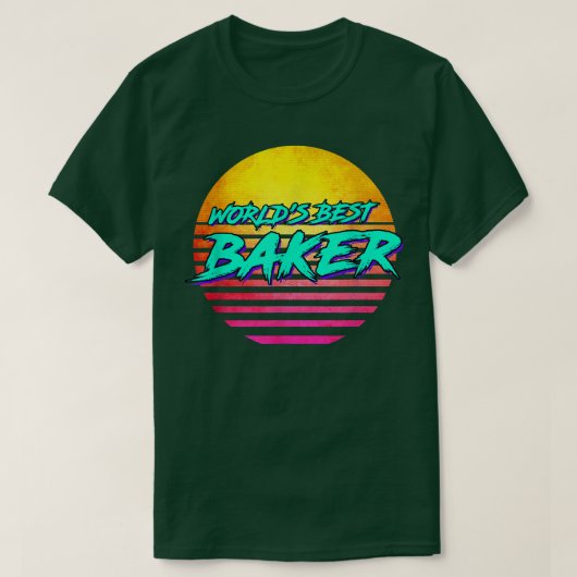 T-shirt 1980s Style Baking idée cadeau pour Baker (Design devant)