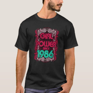 T-shirt 1981 Année Anniversaire Girl Power Retro Style Vin