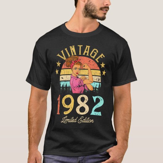T-shirt 1982 Fait En 1982 40E Anniversaire Femmes 40 Ans (Devant)