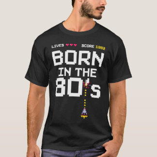 T-shirt 1982 Né dans les années 80 Retro Arcade