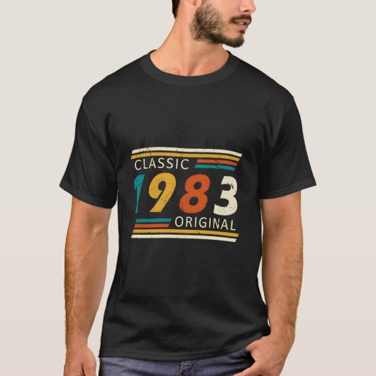 T-shirt 1983 Année Original École Rétro (Devant)