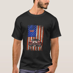 T-shirt 1984 Anniversaire Classic Muscle Voiture Drapeau A
