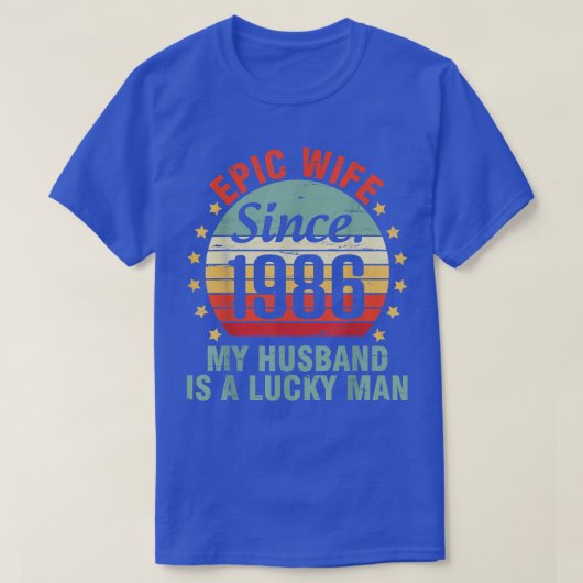T-shirt 1986 My Husband Is A Lucky Man 36 (Design devant)