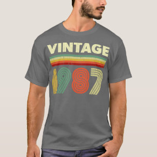 T-shirt 1987 Anniversaire Vintage Retro 34 ans Design