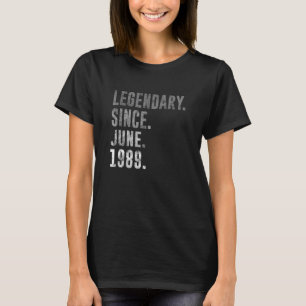 T-shirt 1989 33 Légendaire depuis juin 1989 33e anniversai
