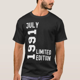 T-shirt 1991 Juillet Bonne fête d'anniversaire