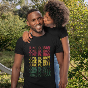 T-shirt 19 juin 1865 Texte répété Histoire des Noirs 19 ju