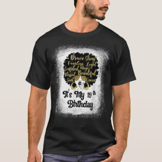 T-shirt 19 Years Old Leopard Melanin Girl It's My Birthday