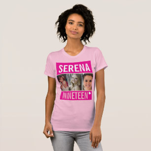 T-shirt 19e anniversaire fête fête fête photo rose