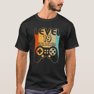 T-shirt 19E Anniversaire Garçons Niveau 19 Déverrouillé