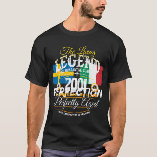 T-shirt 19e anniversaire La légende depuis 2001 Quarantain