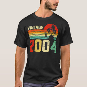 T-shirt 19e anniversaire Vintage 2004 Retro Boy Girl 19 an