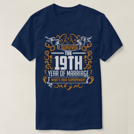 T-shirt 19e Wedding Anniversary Toxits 19 Year T For Her  (Design devant)