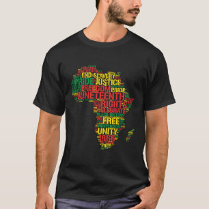 T-shirt 19ème juin Afrique Carte Mots 19 juin 1865 Hommes