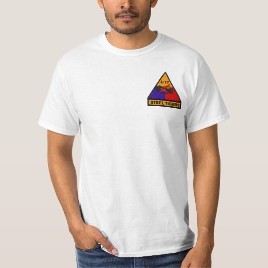 T-shirt 1/77th Chemise en acier des tigres M48A3 d'armure (Devant)