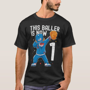 T-shirt 1 An Anniversaire de baseball 1er Baller Player To