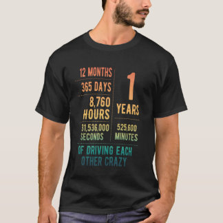T-shirt 1 an de mariage drôle 1er anniversaire de mariage