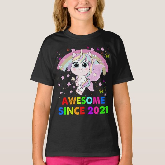 T-shirt 1 Ans Unicorn Cutie 1er Anniversaire Unicorn Gif (Devant)