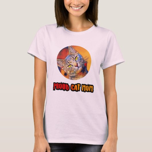 T-shirt 1.Chemise maman chat, la meilleure maman chat du m (Devant)