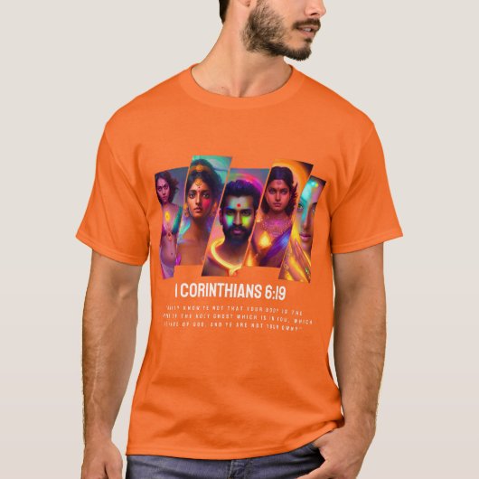 T-shirt 1 Corinthiens 6:19 Hindi Style (Devant)