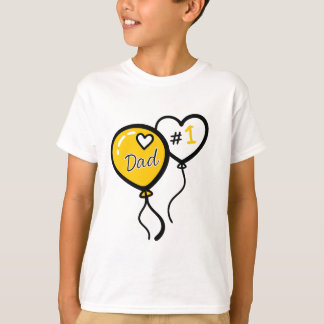T-shirt #1 Dad Heart Balloons Father’s Day Kids