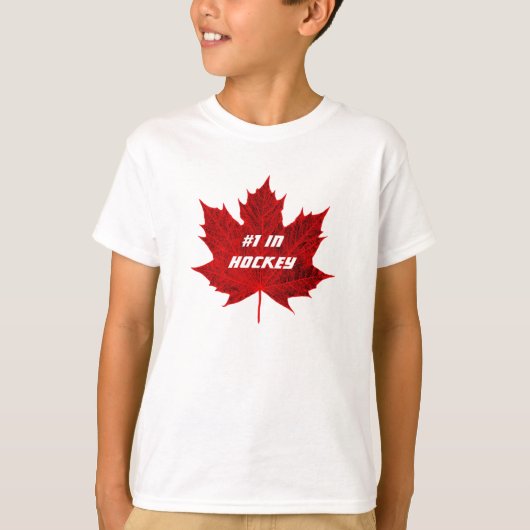 T-shirt #1 dans Hockey+Feuille d'érable rouge canadienne (Devant)