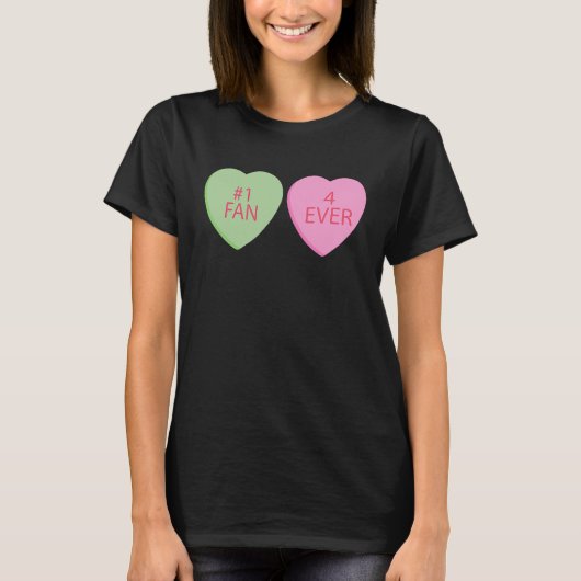 T-shirt 1 Fan 4 Ever Happy Valentines Day Conversation Hea (Devant)