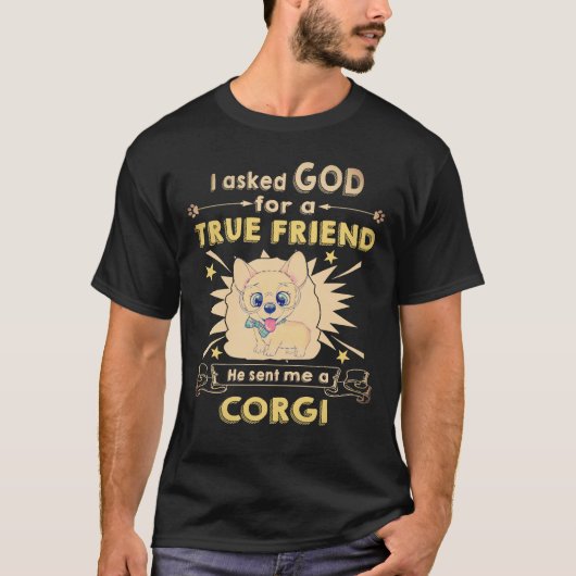 T-shirt 1 Il m'a envoyé un Corgi (Devant)