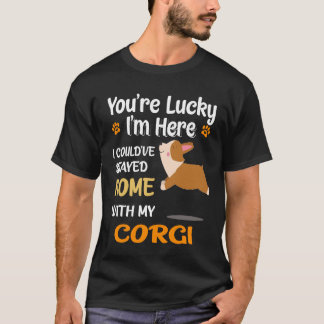 T-shirt 1 Je aurais pu rester à la maison avec Corgi