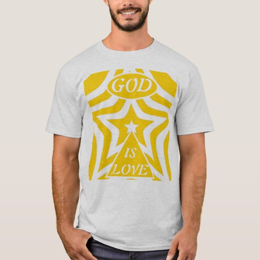 T-shirt 1 John 4:16 "God is Love" Cyber Yellow - Christian (Devant)