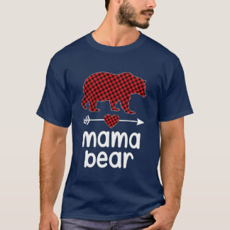 T-shirt 1 - Mama Oear Pajama de Noël Rouge Plaid Buffalo F
