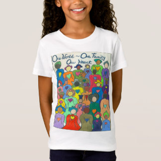 T-Shirt 1 monde multiculturel, 1 famille, filles t de 1