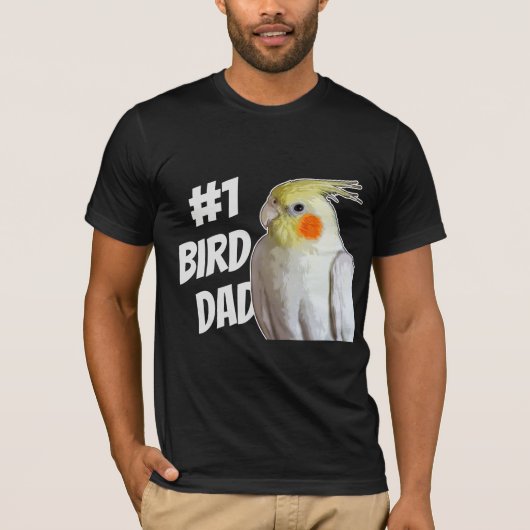 T-shirt #1 Oiseau Papa Cockatiel Numéro Un Oiseau Père Amu (Devant)