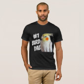 T-shirt #1 Oiseau Papa Cockatiel Numéro Un Oiseau Père Amu (Devant entier)