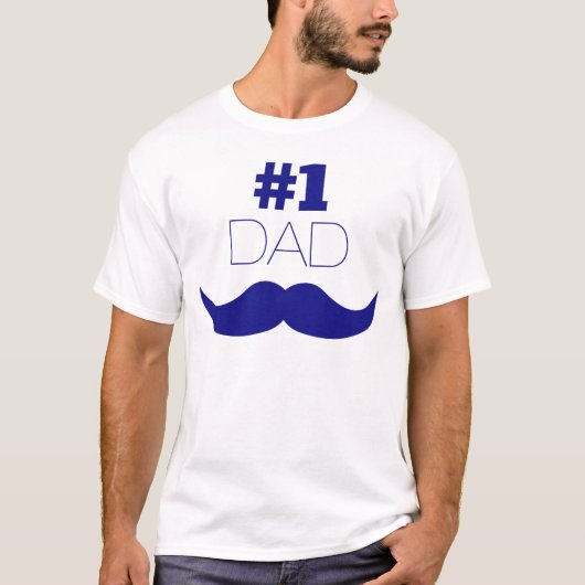 T-shirt #1 Papa Blue Mustache (Devant)