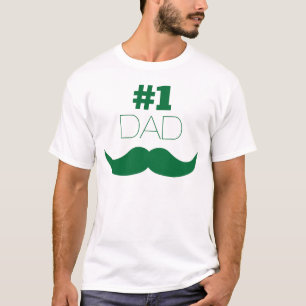 T-shirt #1 Papa Moustache verte - Numéro Un