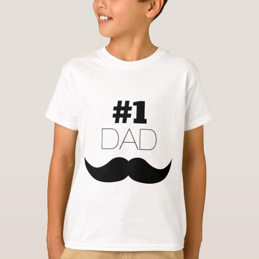 T-shirt #1 Papa Mustache noire - Numéro Un (Devant)