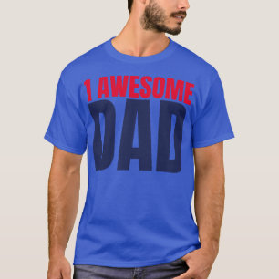 T-shirt 1 Superbe papa Drôle Papa Vie Citation en Rouge et