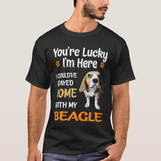 T-shirt 1 Tu Es Heureux Chez Toi Avec Mon Beagle (Devant)
