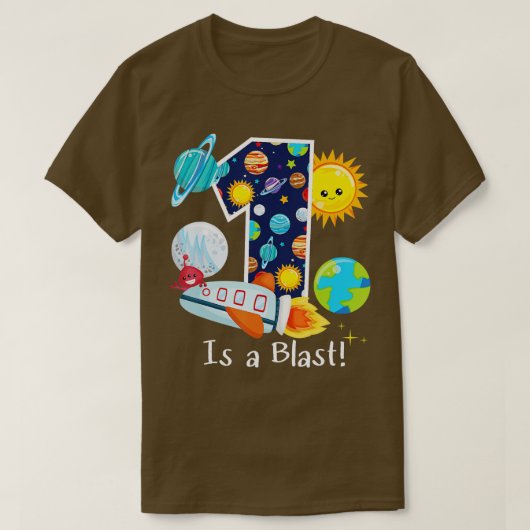 T-shirt 1 Year Old Outer Space 1st Birthday Party 1 Is A B (Design devant)