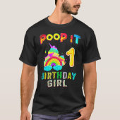 T-shirt 1e Fidget Pop It Anniversaire Fille Party Un 1 an (Devant)