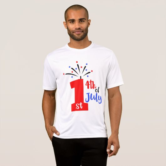 T-shirt 1er 4e juillet blanc Homme Sport-Tek concurrent (Devant entier)