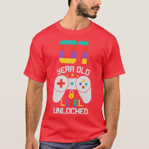 T-shirt 1er Anniversaire 1 an Vieux Niveau Déverrouillé An