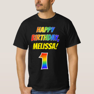 T-shirt 1er anniversaire — Bold, Fun, Rainbow 1, Nom perso